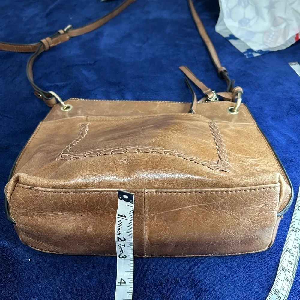 Tommy Bahama Brown Leather Crossbody Bag